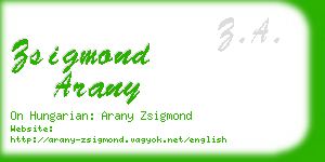 zsigmond arany business card